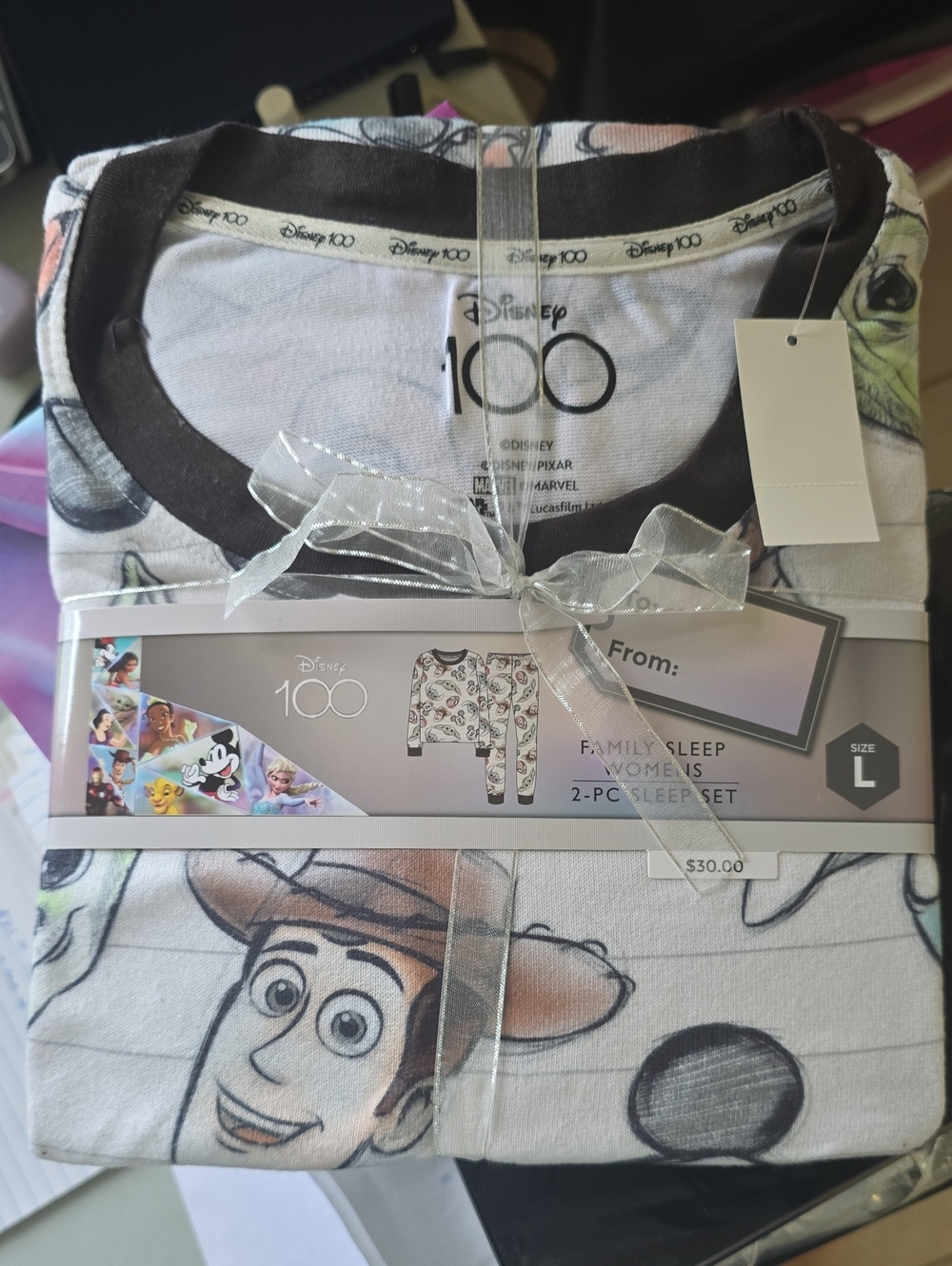 Disney Adults Woody Pajama Set with Black Trim
